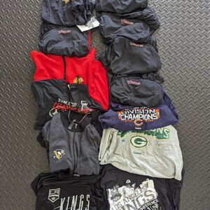 Lot of Mixed Mens Womens NHL NFL Sports Shirts 13 Pc Reseller Bundle